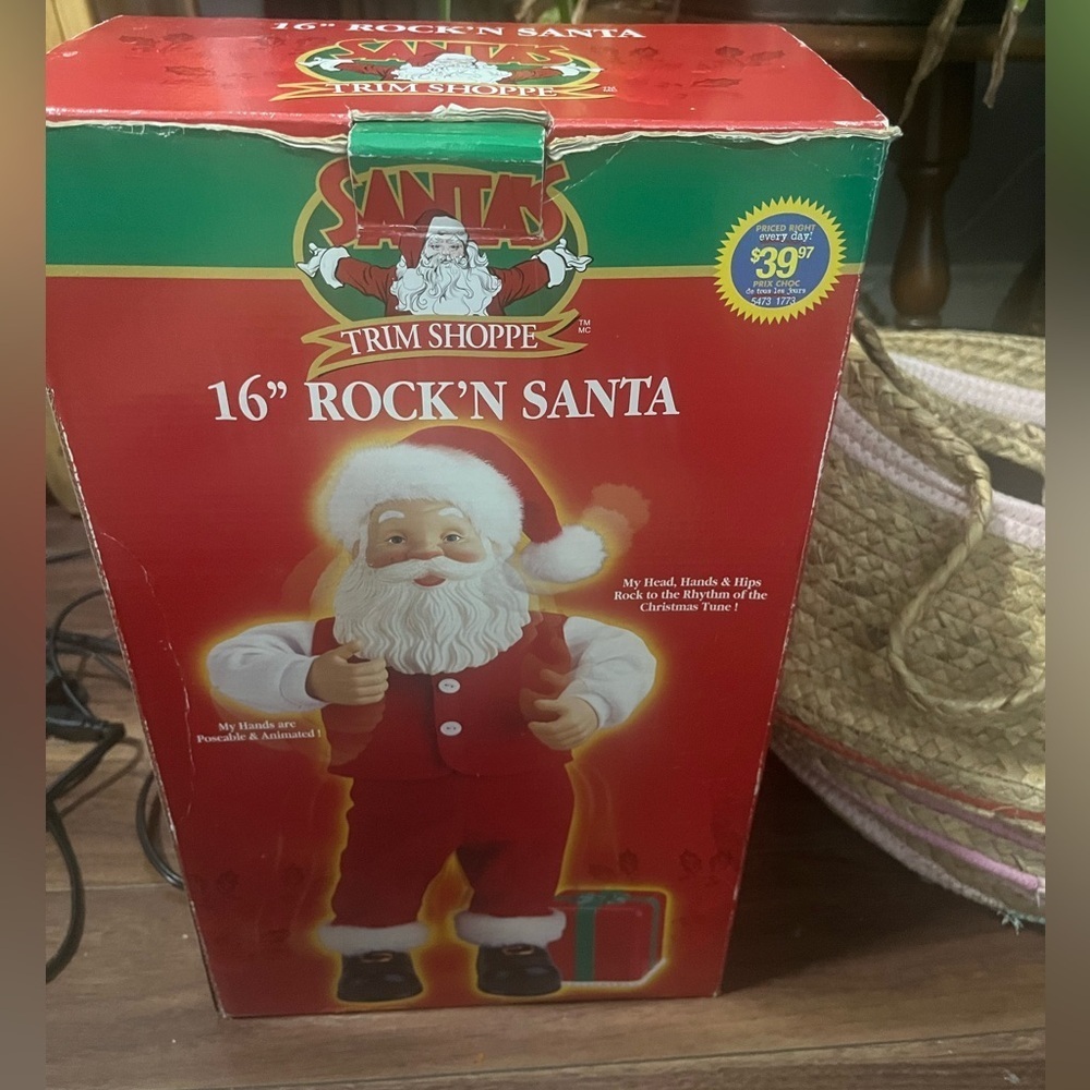 Vintage Rocking Santa all parts there and working see video